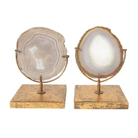 Natural Agate Decor On Stand (Each One Will Vary)