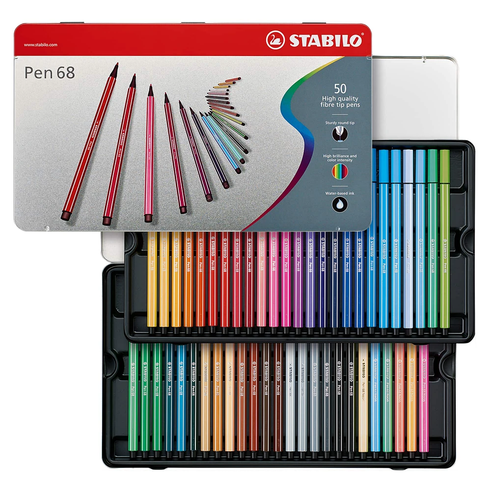 6 Pack: 50 ct. (300 total) Stabilo® Pen 68 Metal Tin Set