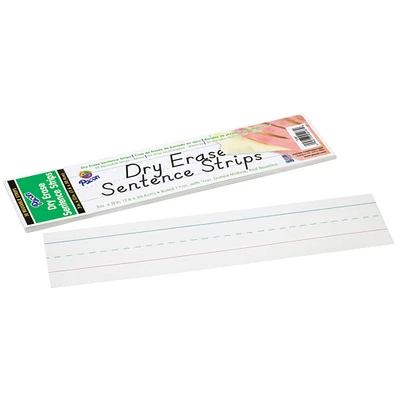 White Dry-Erase Sentence Strips, 3" x 12", 6 Packs