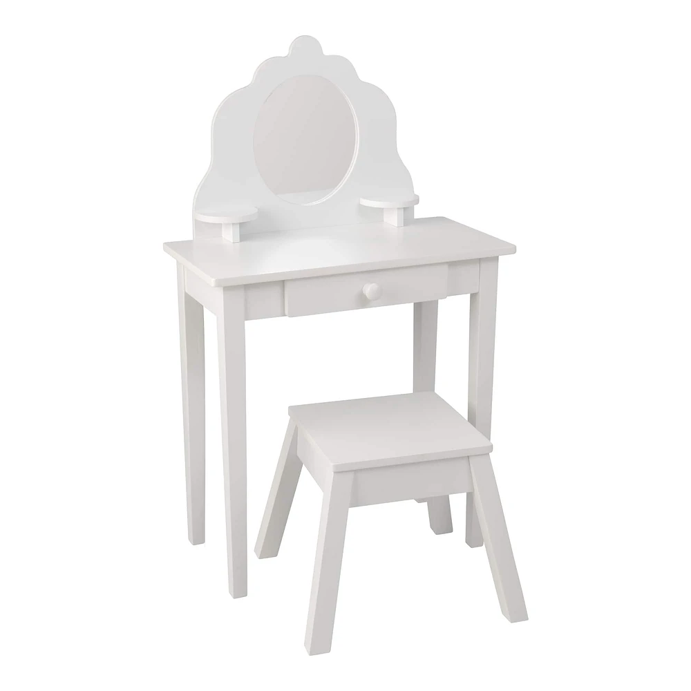 KidKraft Medium Diva Table & Stool, White