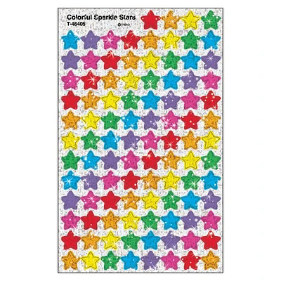 Trend Enterprises® superShapes 7/16” Multicolor Sparkle Stars Stickers, 12 Pack Bundle