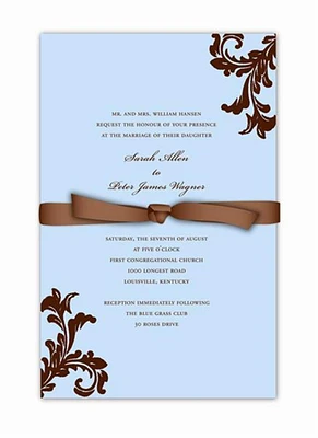 Gartner Studios® Blue and Brown Printable Invitations