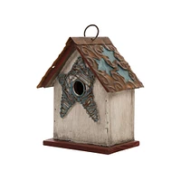 Glitzhome® Distressed Wood Star Garden Bird House