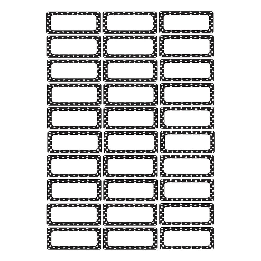 Ashley Productions Black & White Dots Small Magnetic Nameplates, 3 Packs