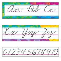 Trend Enterprises Color Splash Alphabet Line Zaner-Bloser Cursive Bulletin Board Set