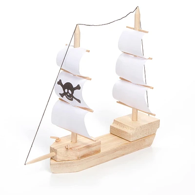 12 Pack: Wooden Model Pirate Ship Kit by Creatology™