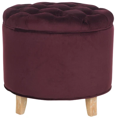 Amiela Tufted Ottoman in Bordeaux