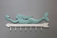 Waterside Mermaid Wall Hanger with Hooks