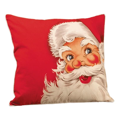 20" Santa Pillow, Red & Beige