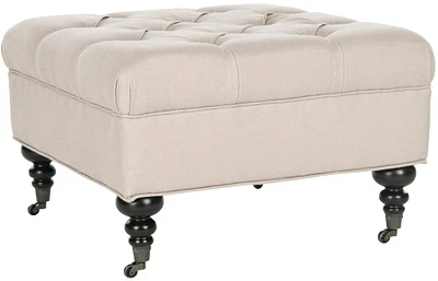 Angeline Tufted Ottoman in Taupe