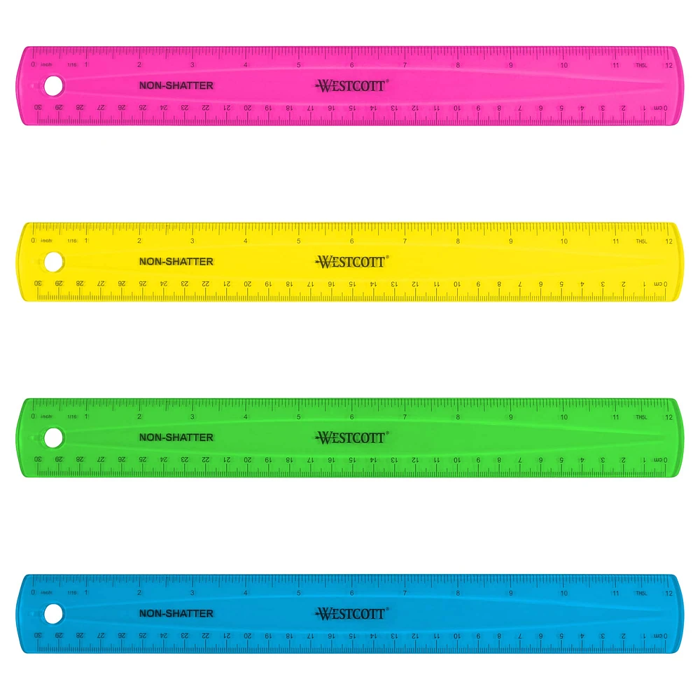 Assorted Westcott® Translucent Shatterproof Ruler