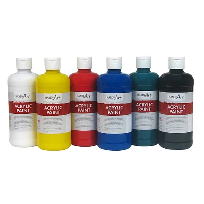 6 Packs: 6 ct. (36 total) Handy Art® Primary Acrylic Paint, 16oz.