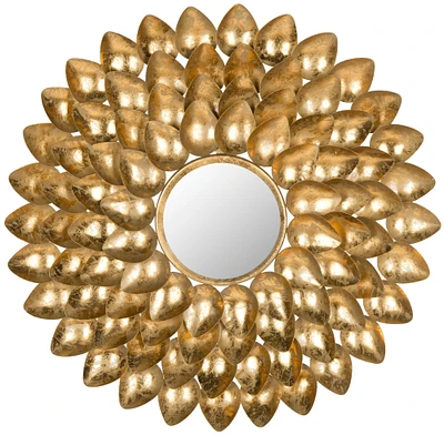 Woodland Sunburst Mirror in Antique Gold