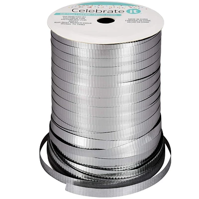 100yd. Silver Crimped Curling Ribbon by Celebrate It™