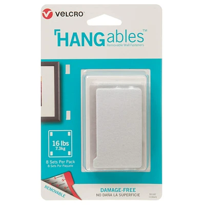HANGables™ 3” x 1.75” White Removable Wall Fastener Strips