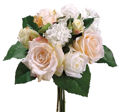 Peach & Cream Rose & Hydrangea Bouquet