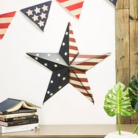 Glitzhome® Iron Patriotic Star Yard Stake/Wall Décor