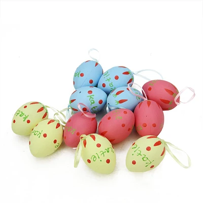 Set of 12 Multicolor Pastel Spring Easter Egg Ornaments