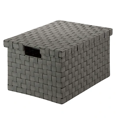 Honey Can Do Black & White Large Woven File Box