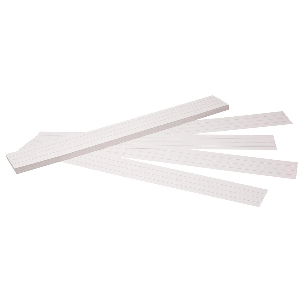 3" x 24" White Sentence Strips, 6 Packs of 100