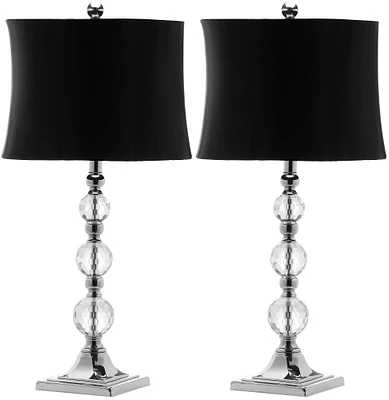 Maeve Crystal Ball Lamp Set in Blue & Black