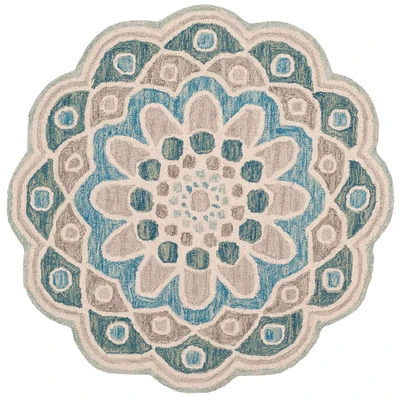 Novelty Medallion 3' X 3' Round Area Rug