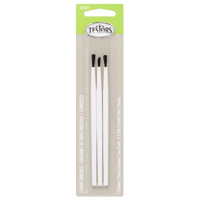 Testors® Paint Brush, 2 Flat and 1 Pointed