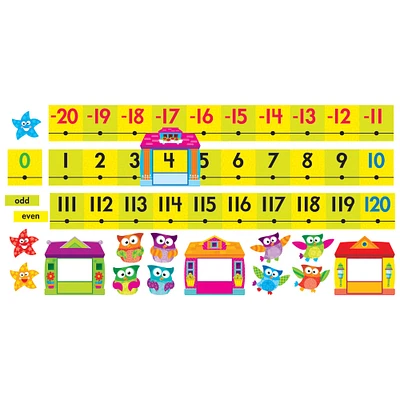 Trend Enterprises Owl-Stars!® Number Line -20 to 120 Bulletin Board Set