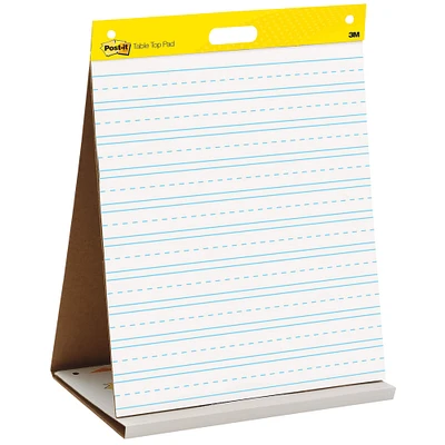 Post-it® Tabletop Easel Pad, 20" x 23", White w/Primary Lines - 20 Sheets/Pad