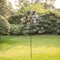 Glitzhome® Iron Flag Double-side Windmill Garden Yard Stake