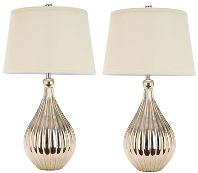 Elli Table Lamp Set in Champagne