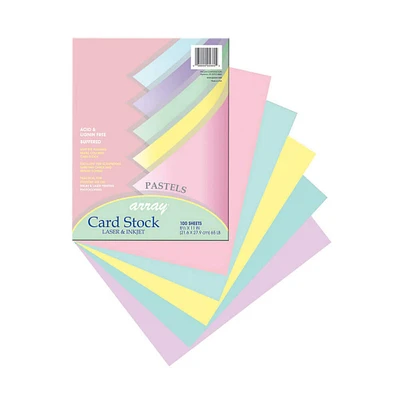 10 Packs: 100 ct. (1,000 total) Array® Assorted Pastels Card Stock