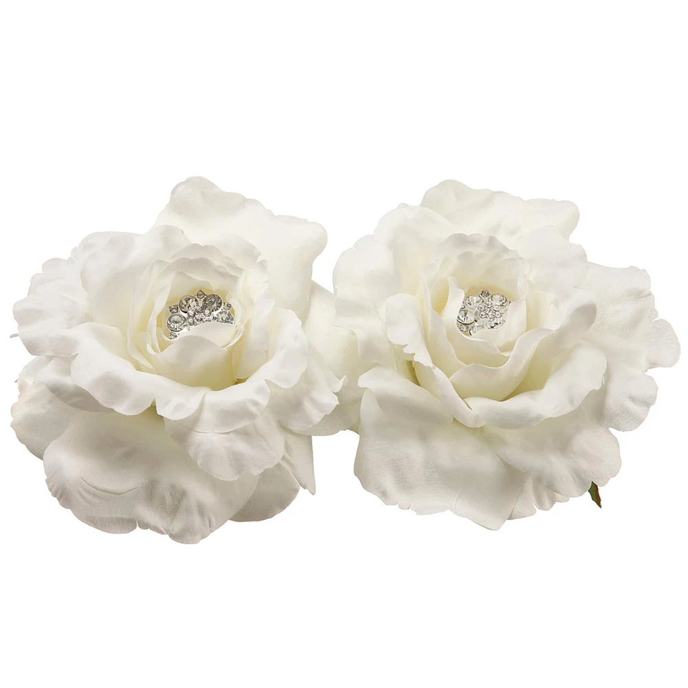 5.5" Floating Rose Flower Head with Rhinestones