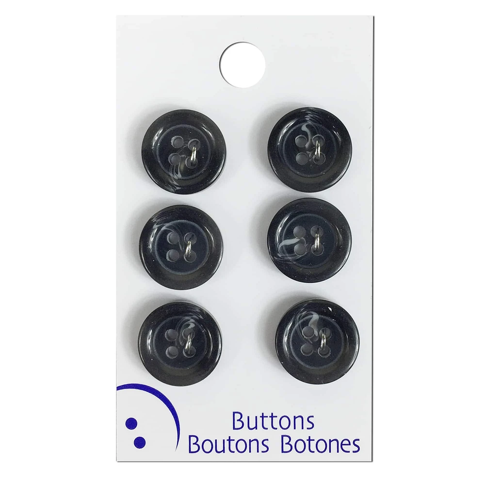 Blumenthal Lansing Black 4 Hole Buttons, 6 Pack