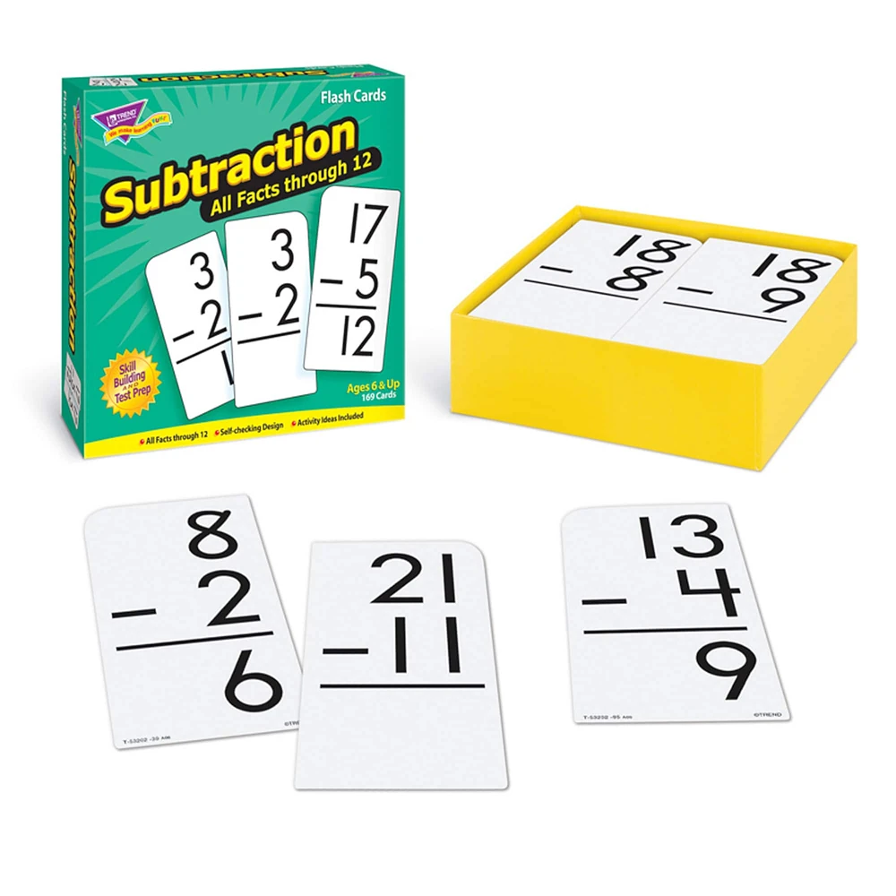 Subtraction 0-12 All Facts Skill Drill Flash Cards