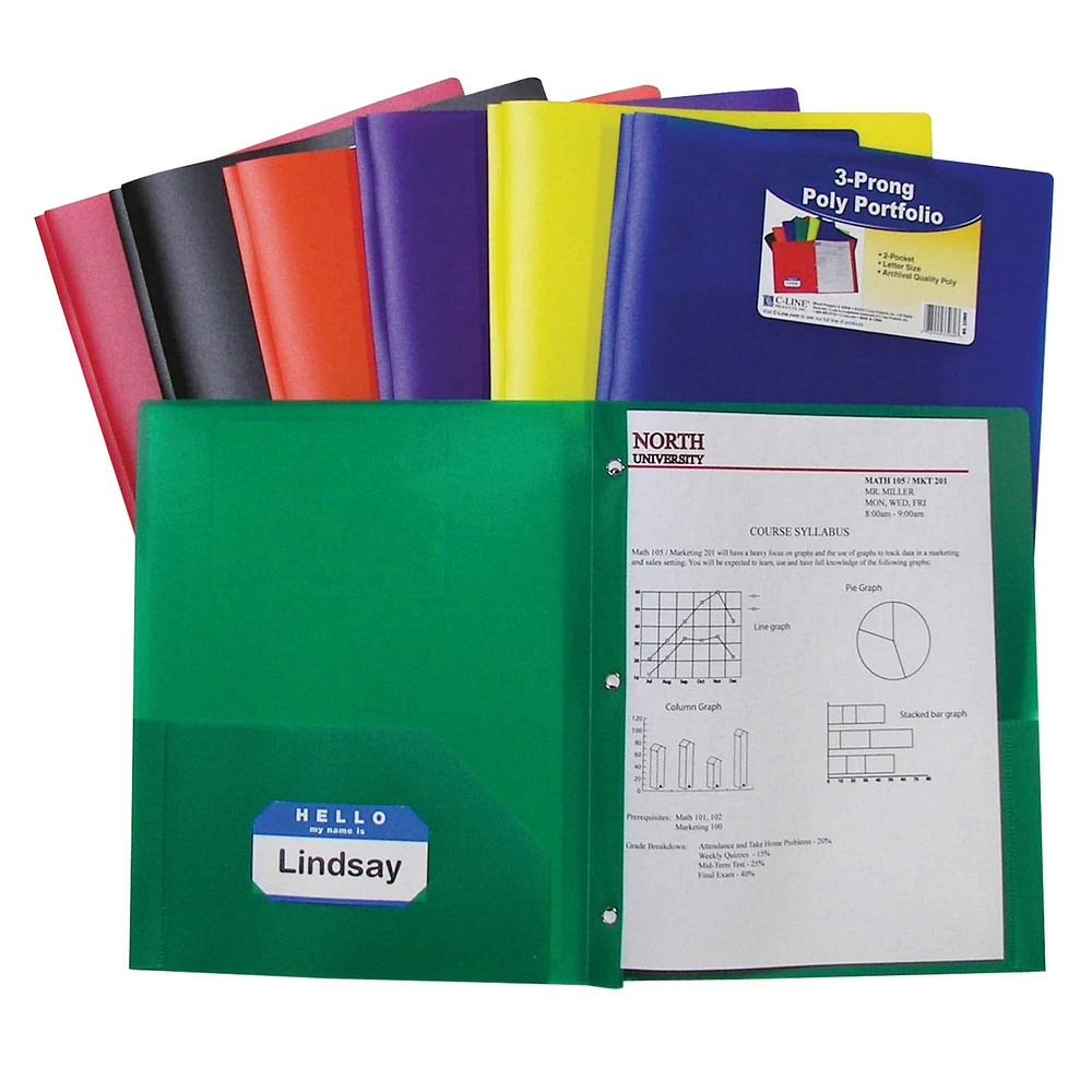 C-Line® Two Pocket Poly Portfolios