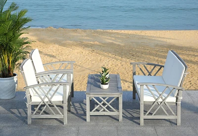 Fontana 4 Pc Outdoor Set in Grey & Beige