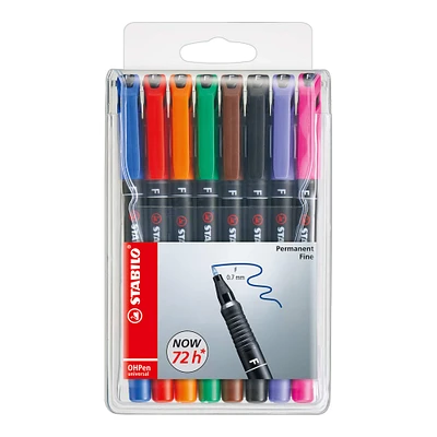 Stabilo® Permanent Fine OH Pen 8 Color Set
