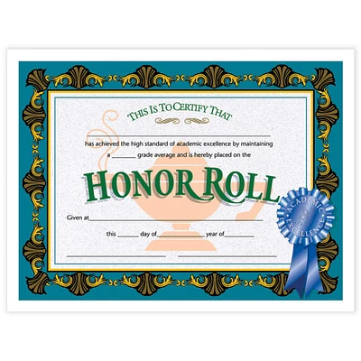 Flipside Products 8.5” x 11” Honor Roll Certificate, 6 Pack Bundle