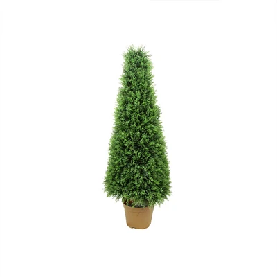 4ft Two-Tone Cypress Tower Cone Topiary