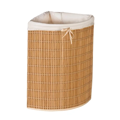 Honey Can Do Bamboo Wicker Corner Hamper