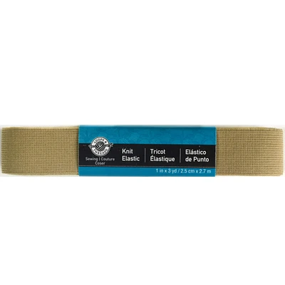 12 Pack: 1" Khaki Knit Elastic by Loops & Threads™