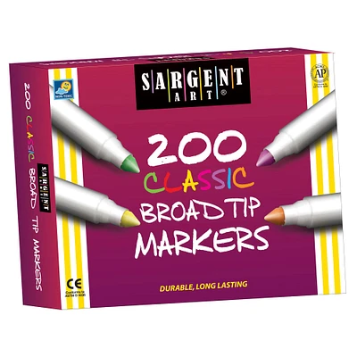 Sargent Art® Best-Buy Classic Washable Broad Tip Markers, 200 Count