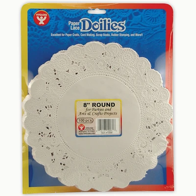Hygloss Round Doilies, White, 8", 100 Per Pack, 3 Packs