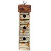 Glitzhome® Tall 3-Tier Distressed Wood Bird House