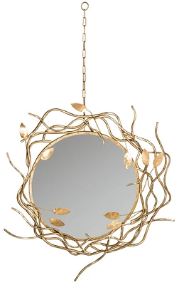 Gold Wreath Mirror in Antique Gold