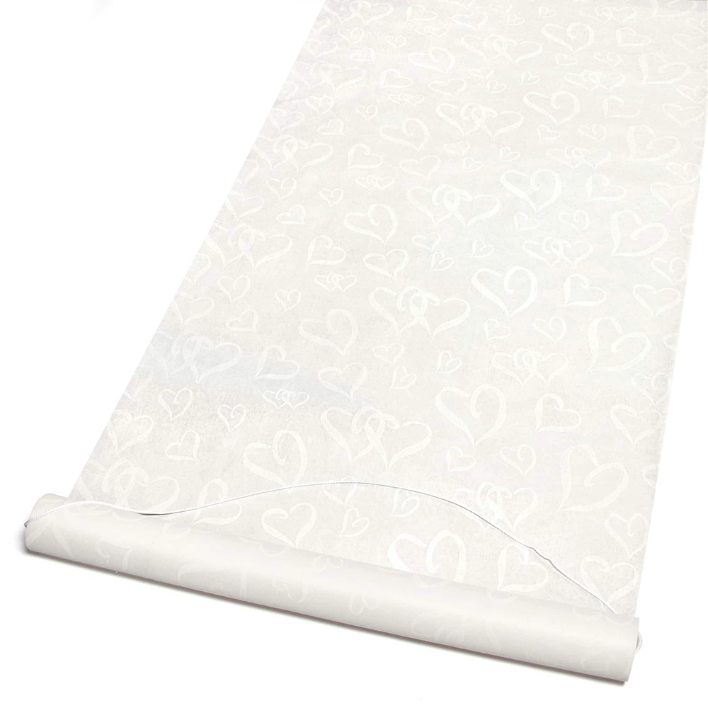 Hortense B. Hewitt Co. Linked Hearts Aisle Runner, Ivory