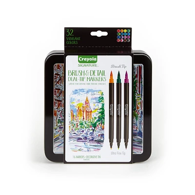 6 Packs: 16 ct. (96 total) Crayola® Signature™ Brush & Detail Dual-Tip Markers