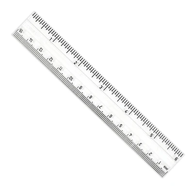 6" Clear Plastic Ruler, Pack of 36