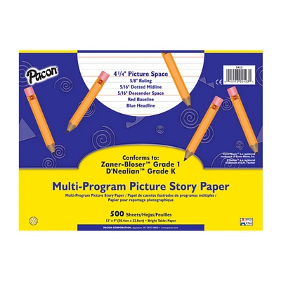 Pacon® Multi-Program Handwriting Picture Story Paper,  5/8" Long Rule